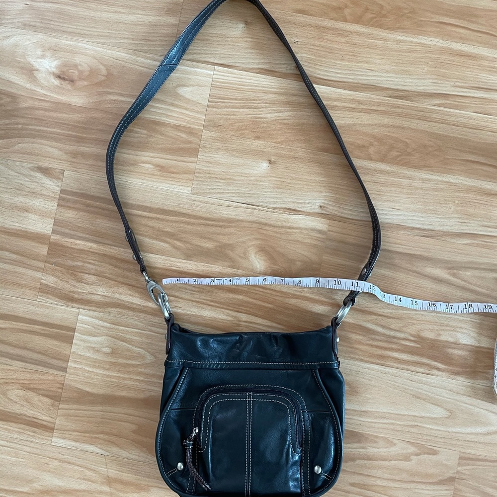 Vintage Clarks Black Leather Crossbody Bag - Picture 1 of 10